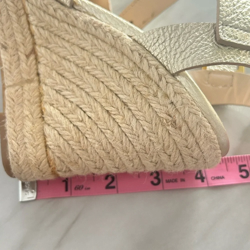 Ted Baker Metallic Gold Espadrille Wedge Sandals